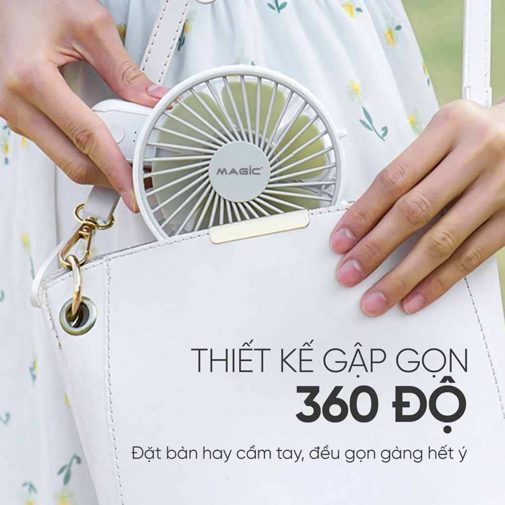 Quạt Cầm Tay Mini Magic A-011 Màu Trắng 2