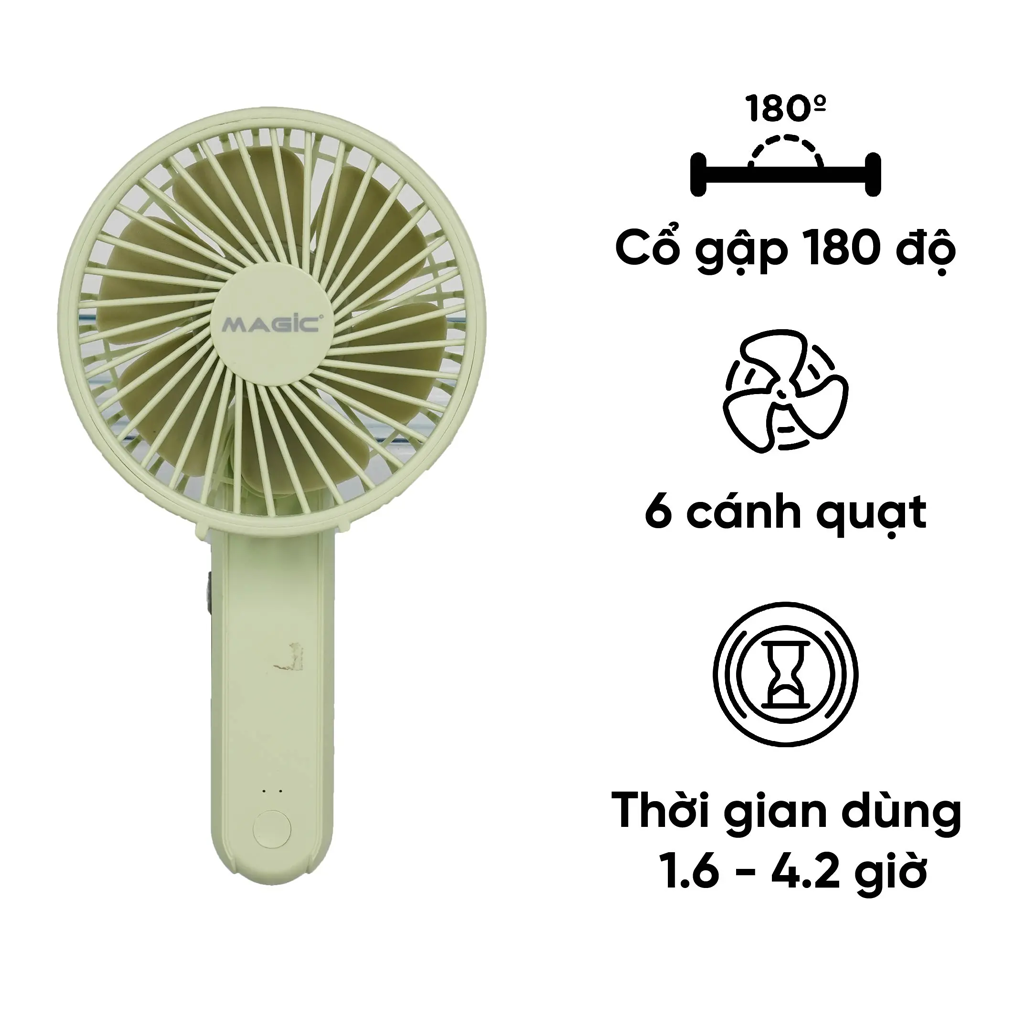 Quạt Cầm Tay Mini Magic A-011 Màu Xanh Lá 1