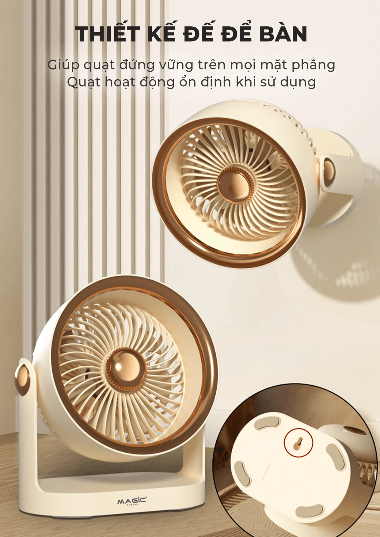 Quạt Sạc Để Bàn Mini Magic A-005 10