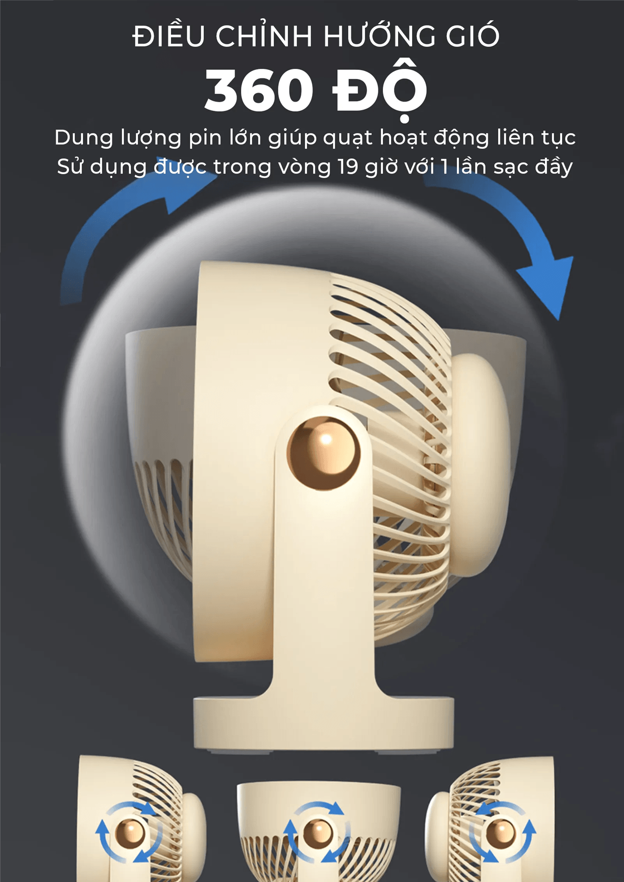 Quạt Sạc Để Bàn Mini Magic A-005 6