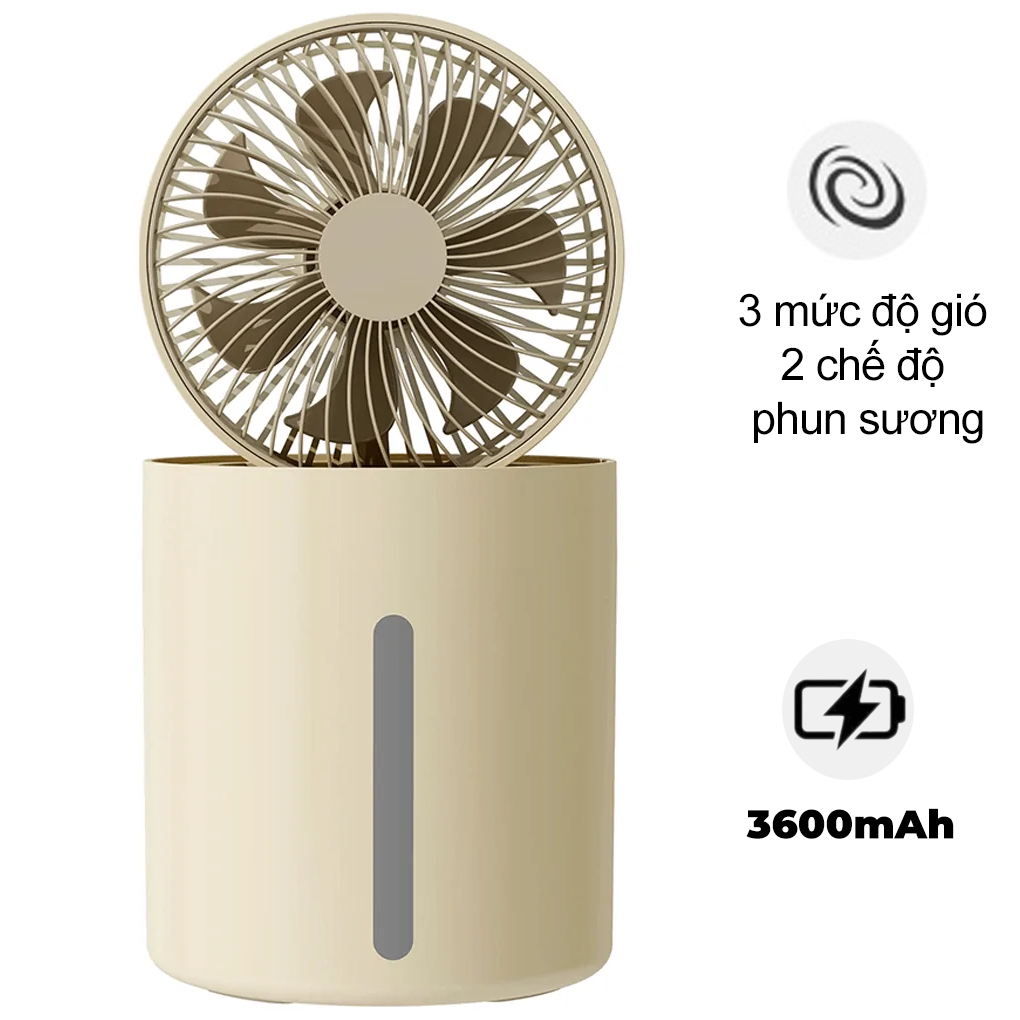 Quạt Sạc Phun Sương A-006