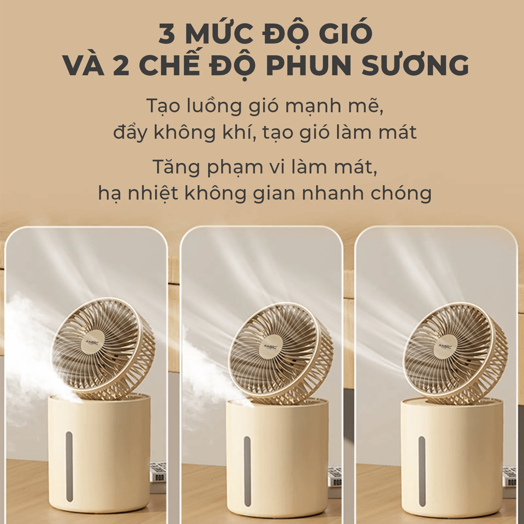 Quạt Sạc Phun Sương Magic A-006 5