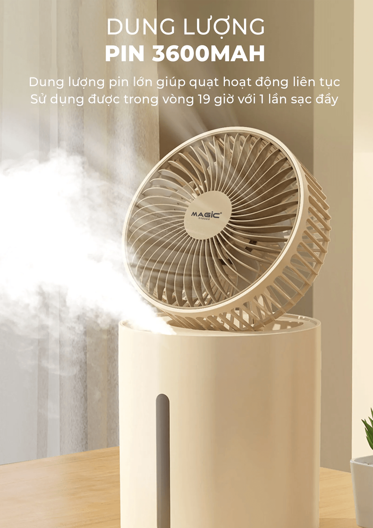 Quạt Sạc Phun Sương Magic A-006 6