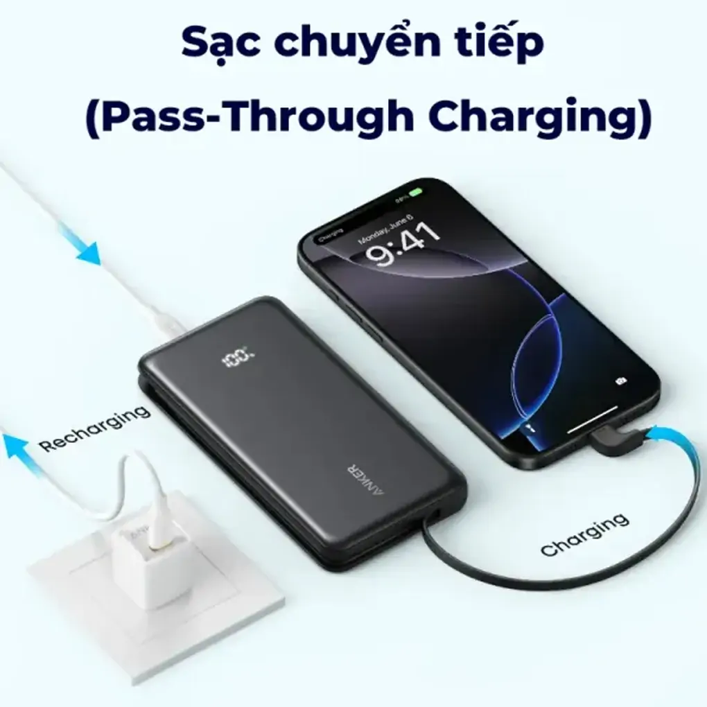 Sạc Dự Phòng Anker Zolo 2C1A 22.5W 20000mah B2B_A110E 0