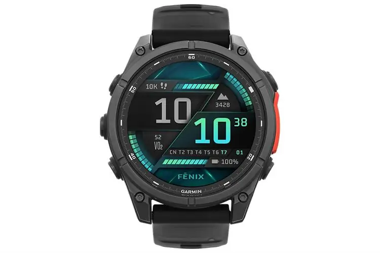 Garmin Fenix 8 47mm viền thép dây silicone 0