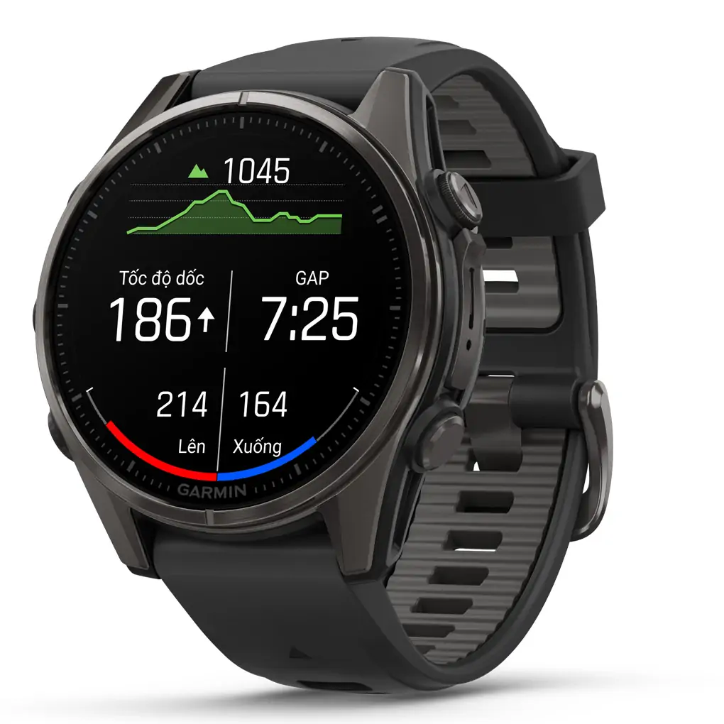 Garmin Fenix 8 Sapphire 43mm viền Titanium Dây Silicone 0