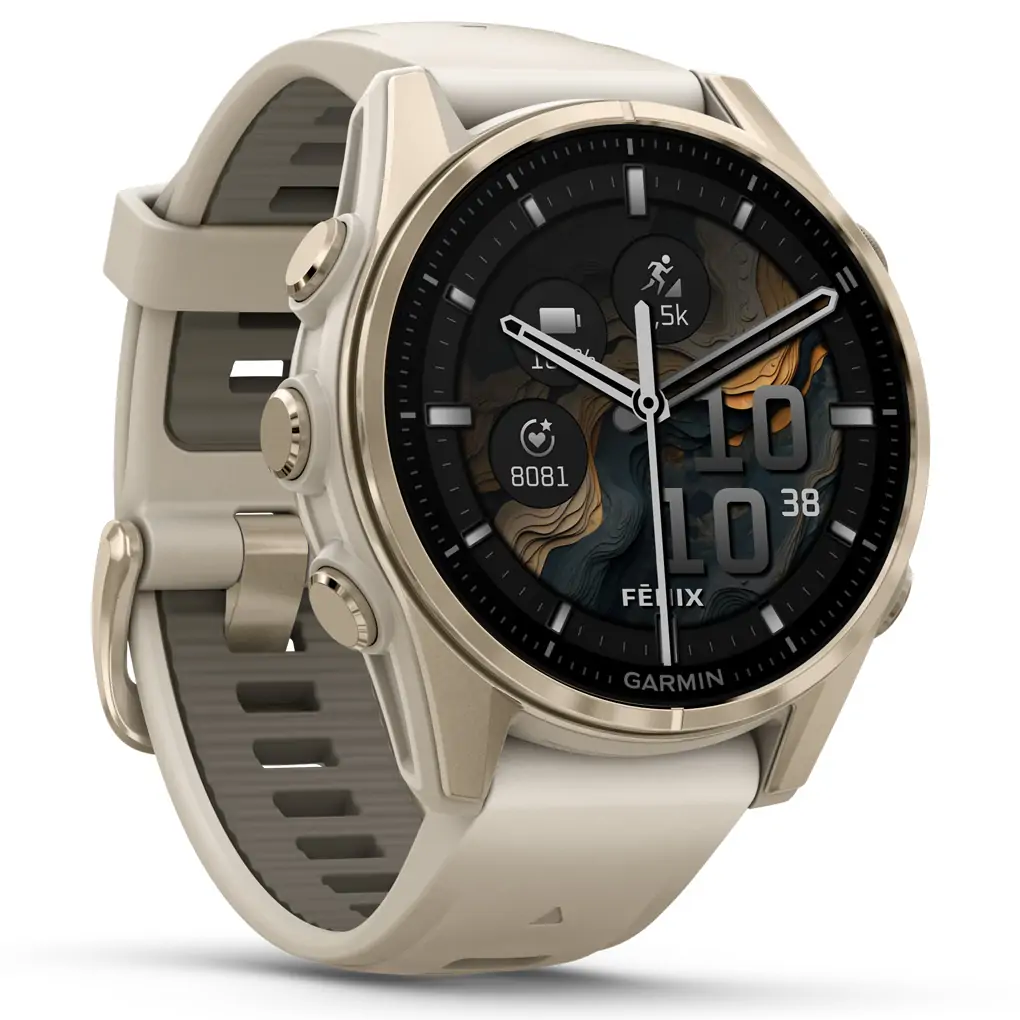 Garmin Fenix 8 43mm Viền Thép Không Gỉ Dây Silicone 1