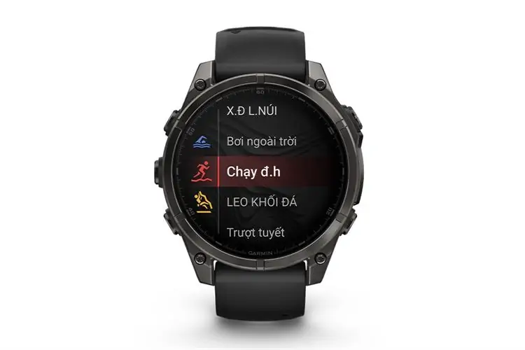 Garmin Fenix 8 Sapphire 47mm Viền Titanium Dây Silicone 0