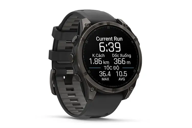 Garmin Fenix 8 Sapphire 47mm Viền Titanium Dây Silicone 1