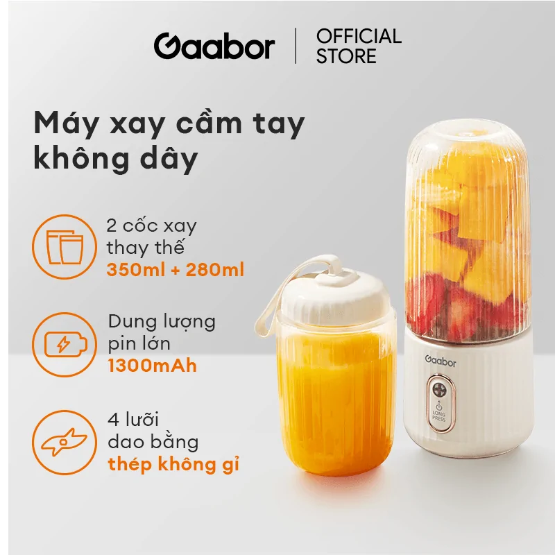Máy Xay Sinh Tố Cầm Tay Gaabor FP03T-WH01A 1