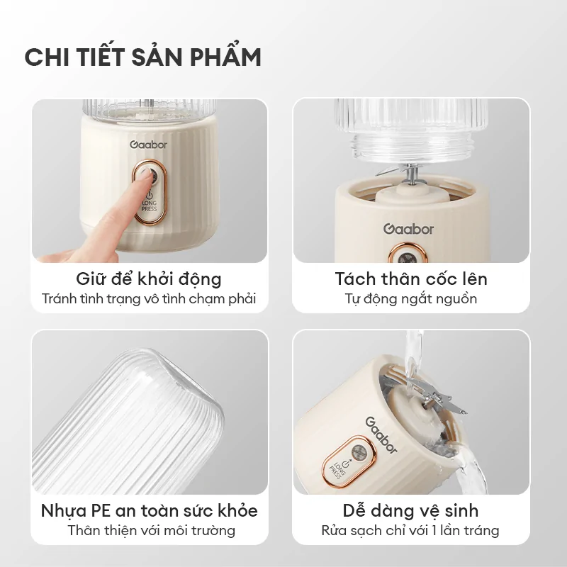 Máy Xay Sinh Tố Cầm Tay Gaabor FP03T-WH01A 6