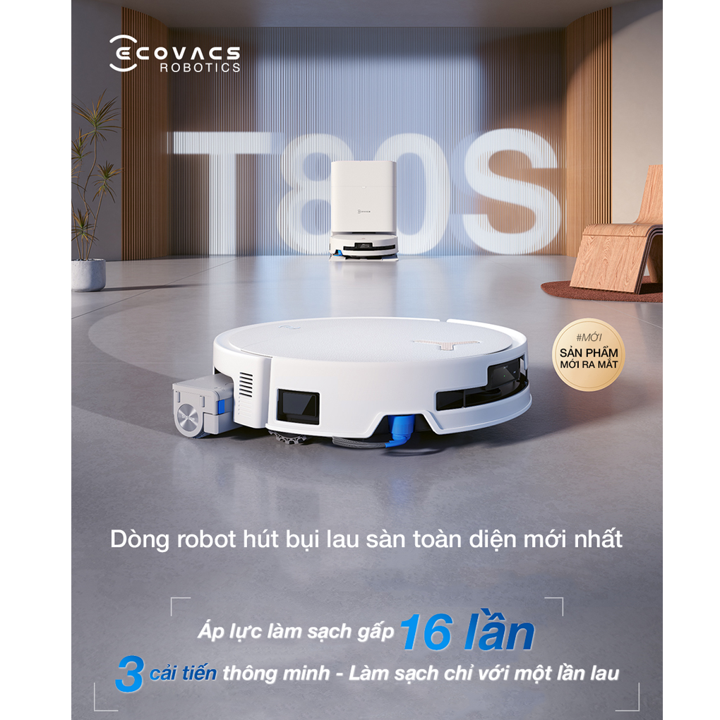 Robot Hút Bụi Thông Minh Ecovacs T80S OMNI Màu Đen 10