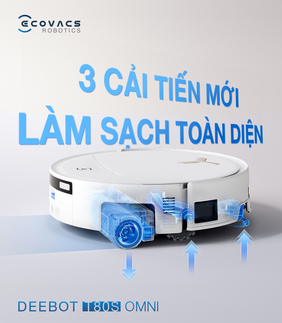 Robot Hút Bụi Thông Minh Ecovacs T80S OMNI Màu Đen 14