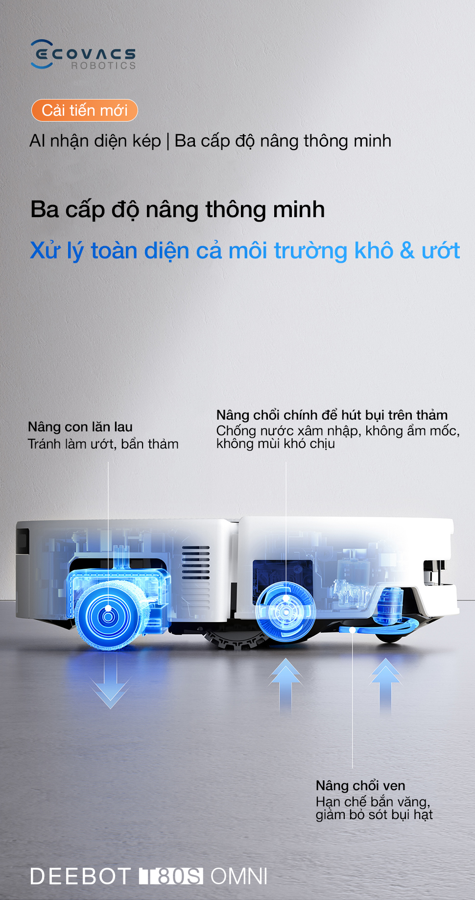 Robot Hút Bụi Thông Minh Ecovacs T80S OMNI Màu Đen 15