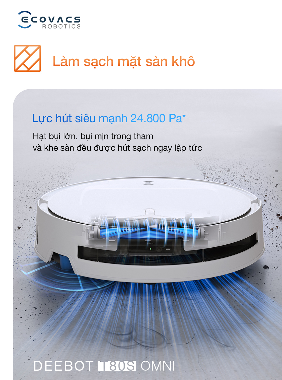Robot Hút Bụi Thông Minh Ecovacs T80S OMNI Màu Đen 16