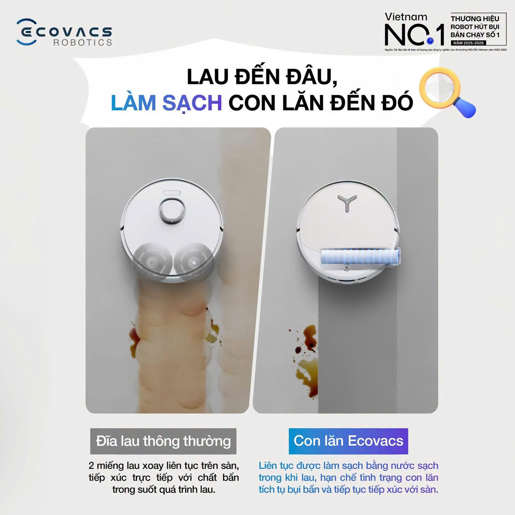 Robot Hút Bụi Thông Minh Ecovacs T80S OMNI Màu Đen 18