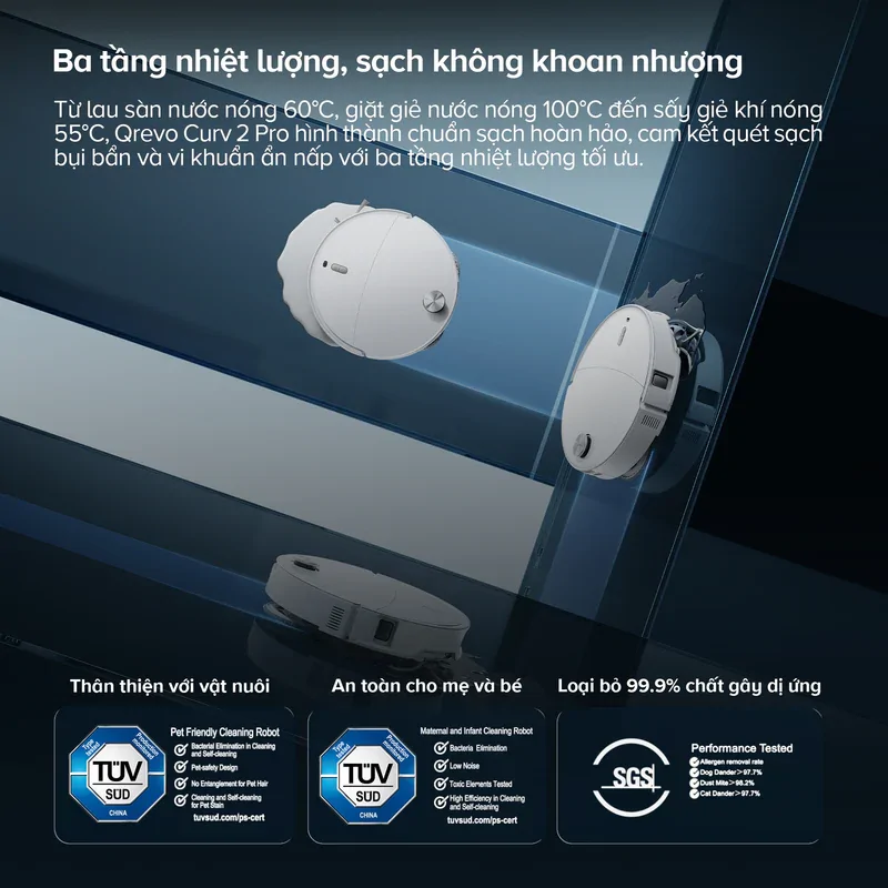 Robot Hút Bụi Roborock Curv 2 Pro Màu Trắng 6