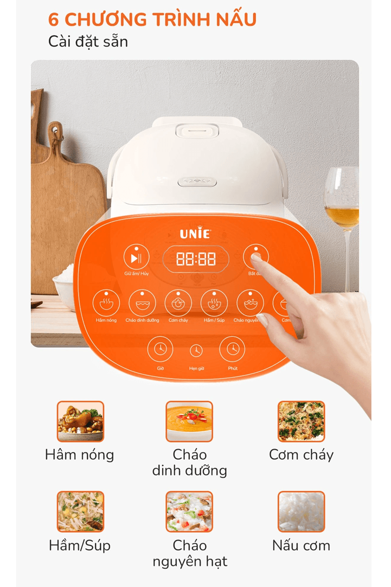 Nồi Cơm Điện Tử Unie URC815 1.5 Lít 10