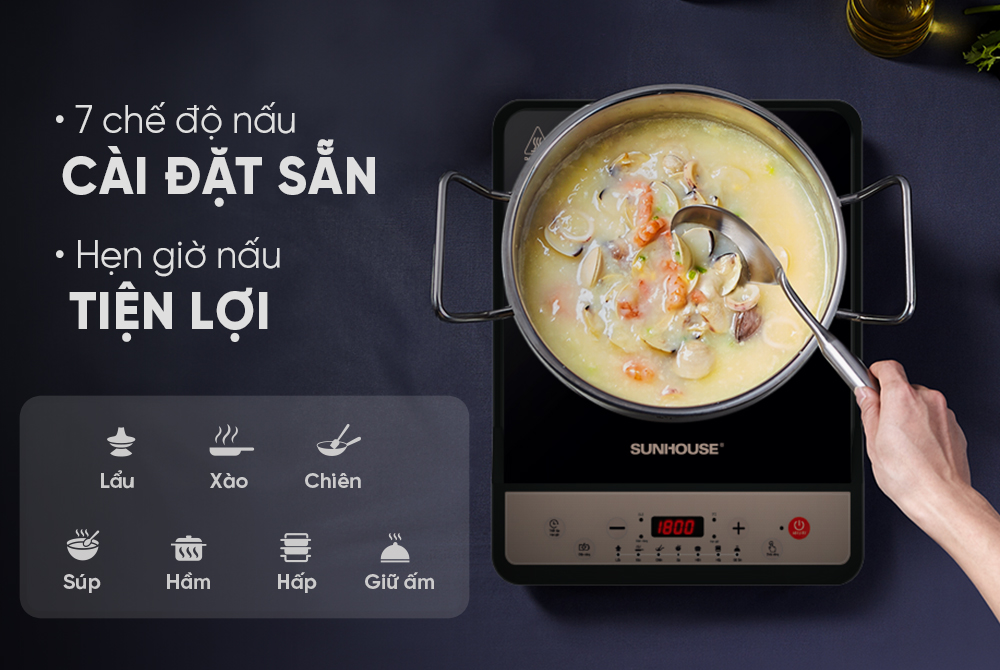 Bếp Từ Đơn Sunhouse SHD6156MT 1800W 4