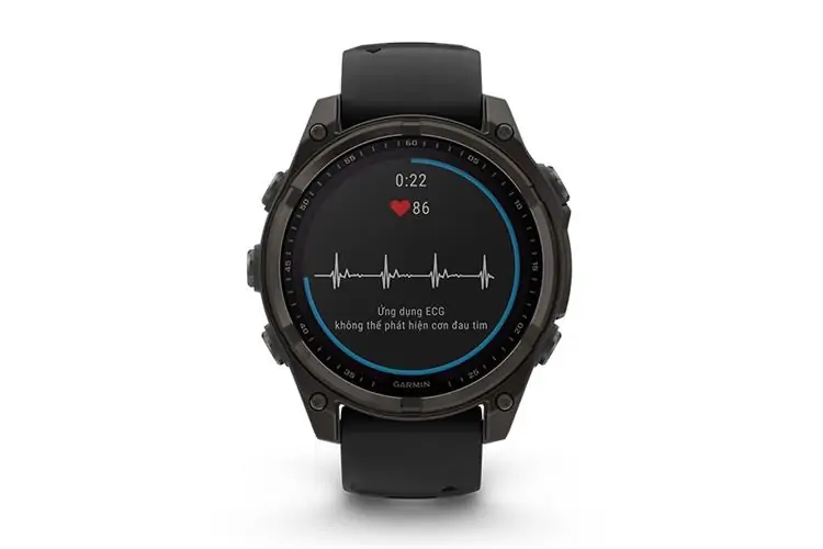 Garmin Fenix 8 Sapphire Solar 47mm Viền Titanium Dây Silicone 0