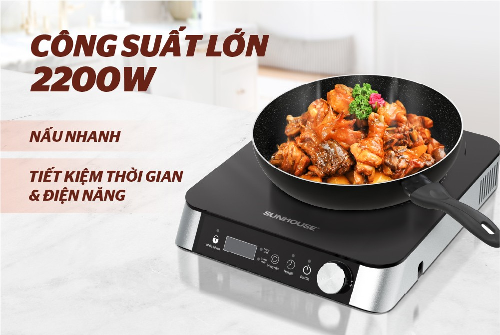 Bếp Hồng Ngoại Hai Vòng Nhiệt Sunhouse SHD6024 2200W (Tặng Kèm Vỉ) 3