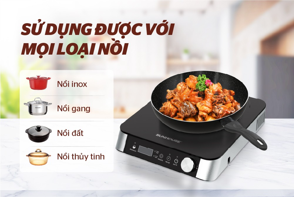 Bếp Hồng Ngoại Hai Vòng Nhiệt Sunhouse SHD6024 2200W (Tặng Kèm Vỉ) 6