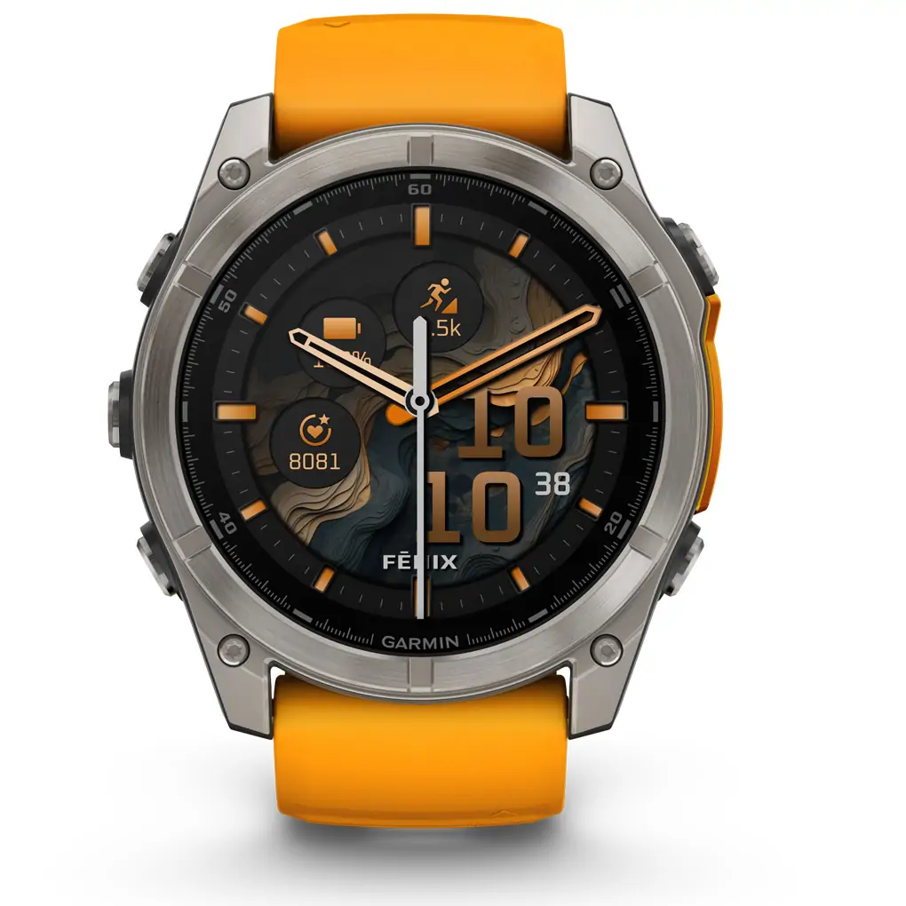 Garmin Fenix 8 Sapphire 51mm Viền Titanium Dây Silicone 0