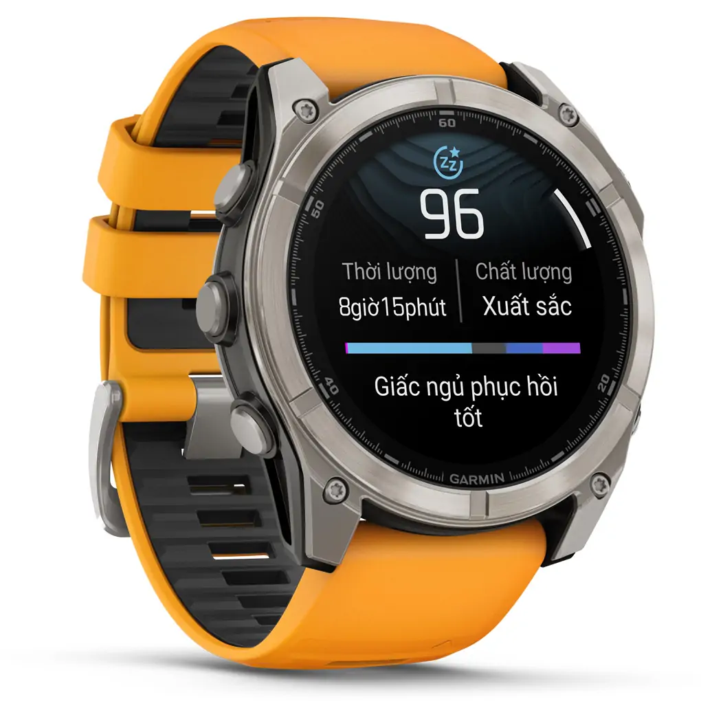 Garmin Fenix 8 Sapphire 51mm Viền Titanium Dây Silicone 1