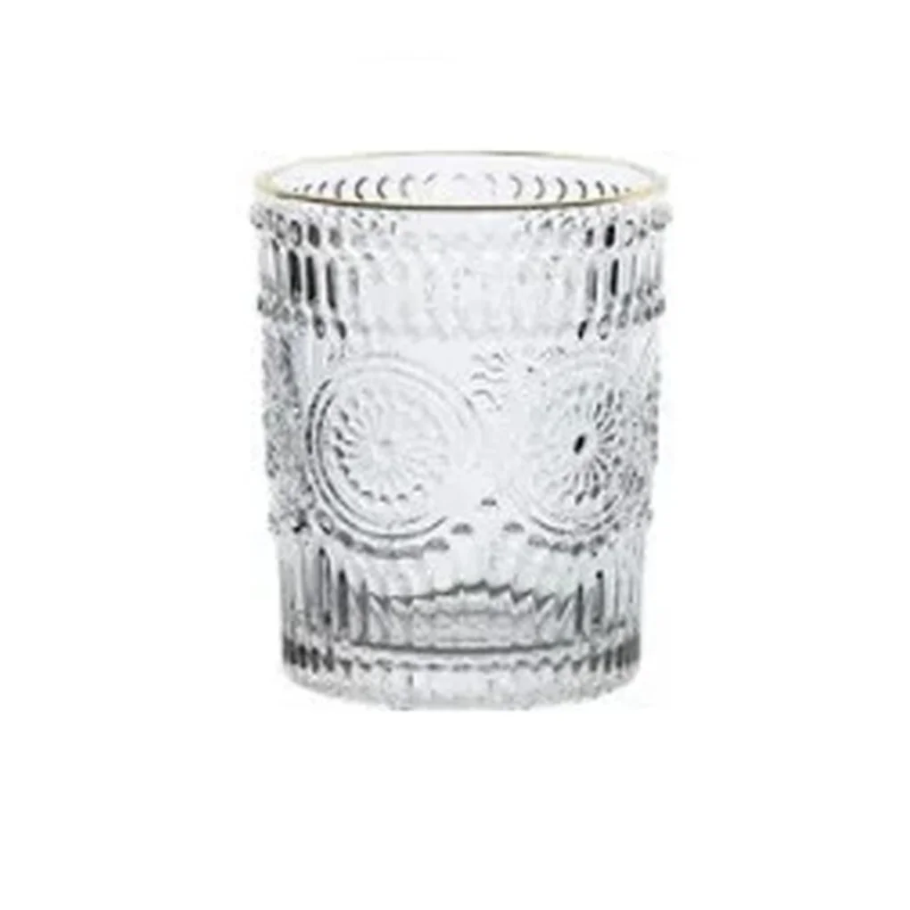 Ly Thấp Thủy Tinh Deli Baroque 300ml Viền Vàng