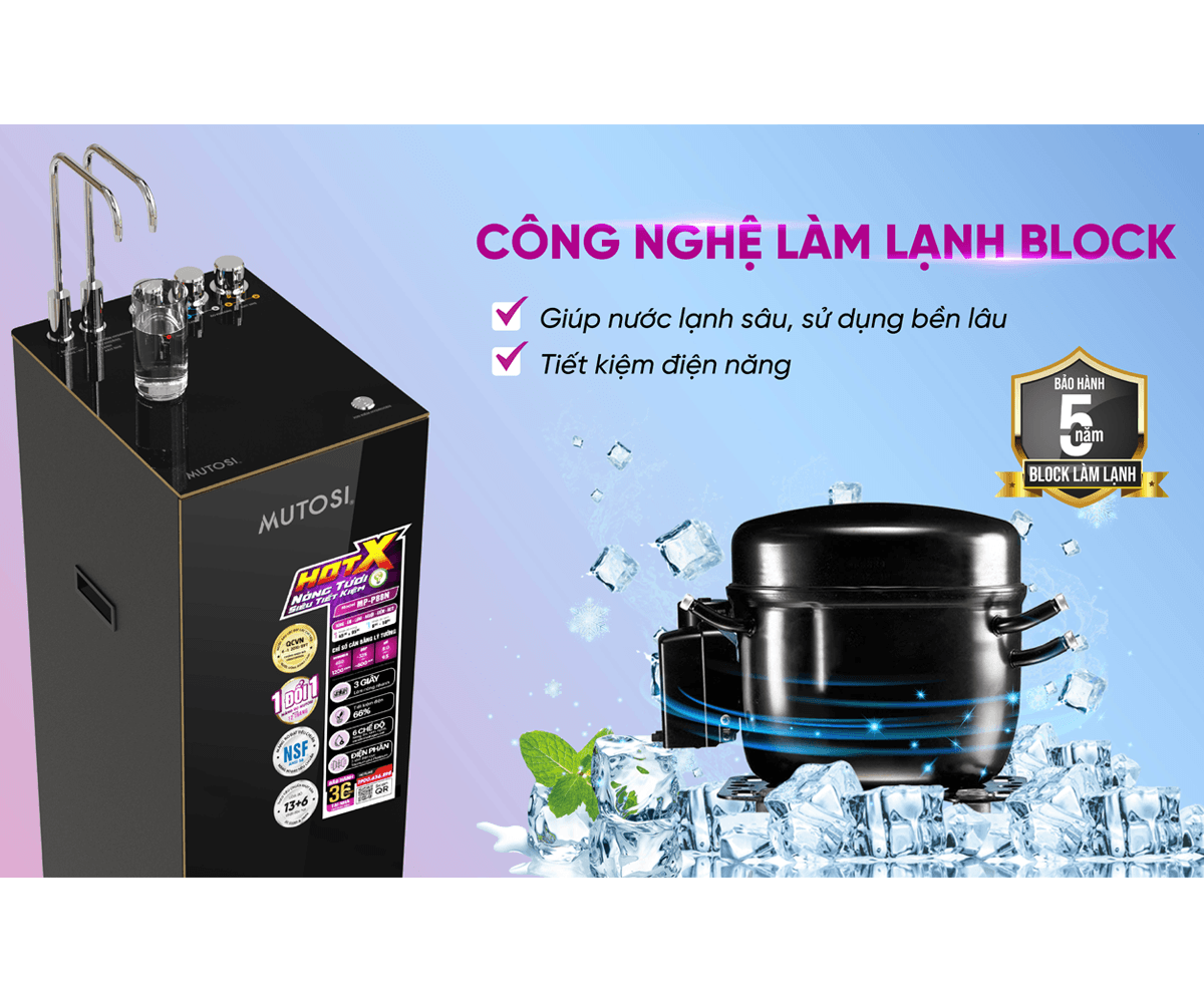 Máy Lọc Nước RO Nóng Nguội Lạnh Hydrogen Ion Kiềm Mutosi MP-P88N 10 Lõi 11