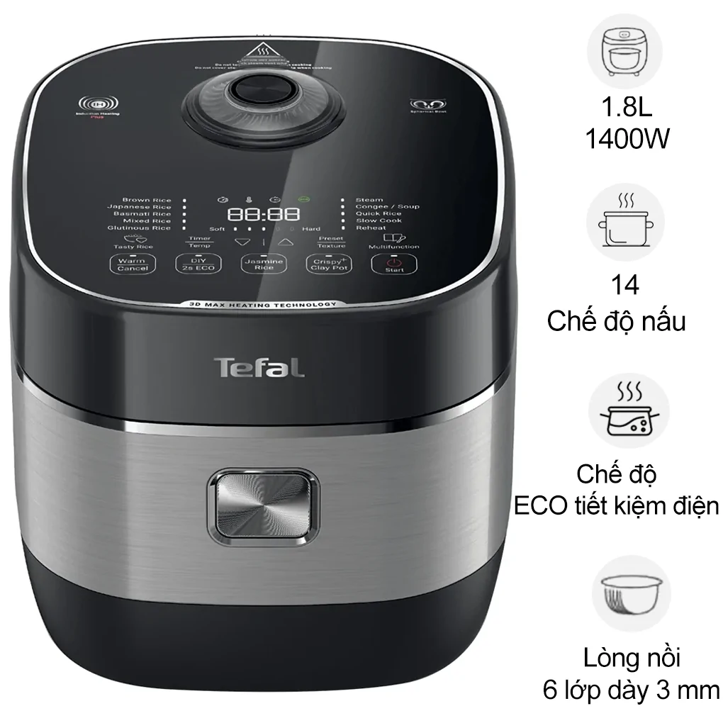 Nồi Cơm Cao Tần Tefal Rice Master Max RK819868 -1.8 Lít