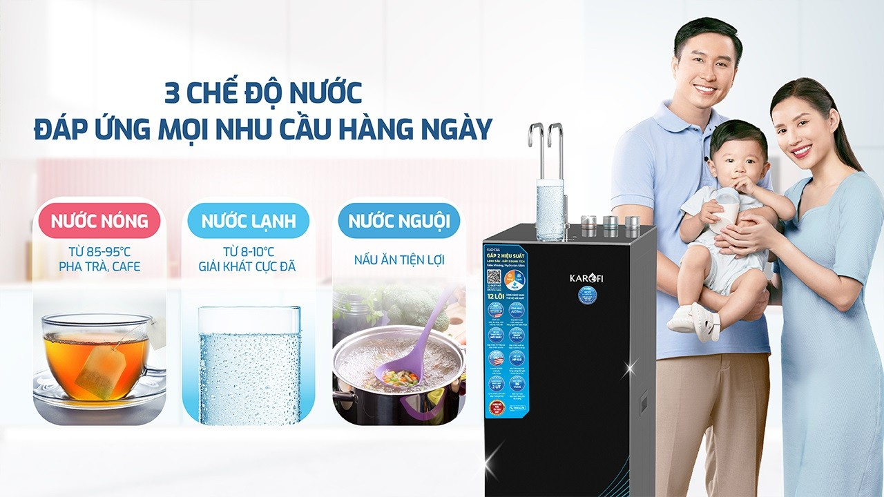 Máy Lọc Nước Nóng Lạnh Karofi KAD-C66 12 Lõi 5