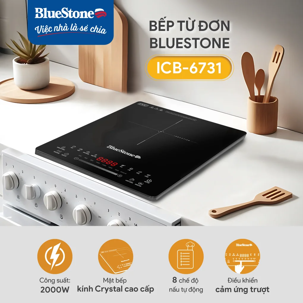 Bếp Từ Đơn Bluestone ICB-6731 2000W (Tặng Kèm Nồi) 1