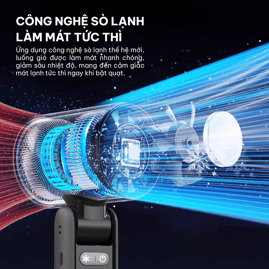 Quạt Sạc Cầm Tay Có Sò Lạnh Comet CRF1302 10W 5