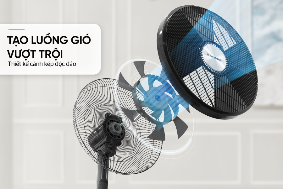 Quạt Đứng 14 Cánh Sunhouse SHD7351B 55W 7