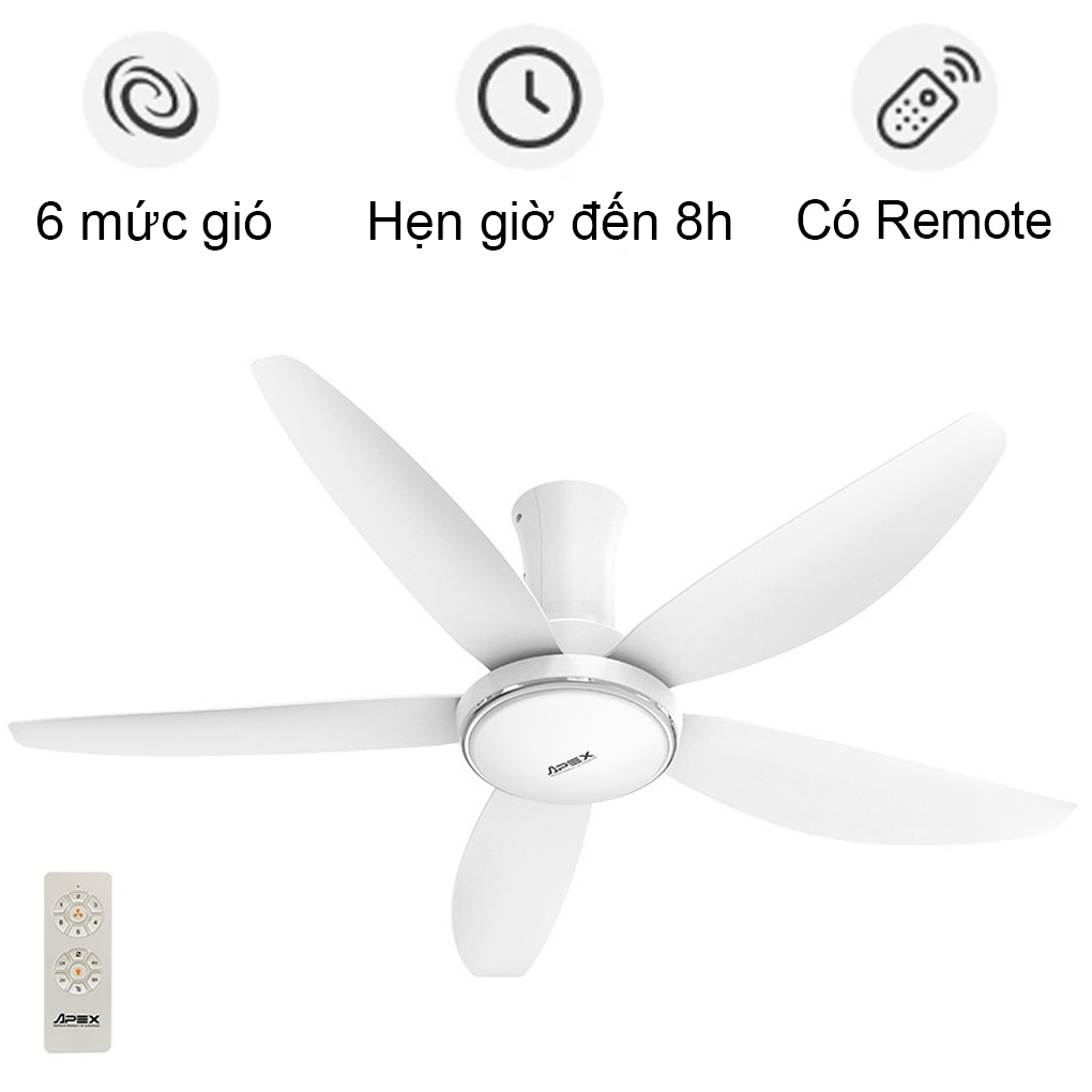Quạt Tr&acirc;̀n 5 Cánh Có Đèn APF7676W 60W