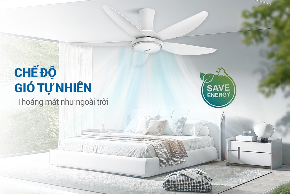 Quạt Trần 5 Cánh Có Đèn Sunhouse Apex APF7676W 60W 8