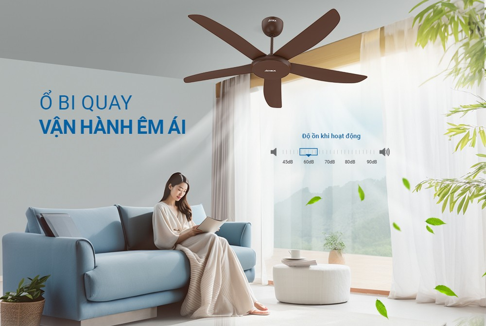 Quạt Trần 5 Cánh Sunhouse Apex APF7665B 50W 6