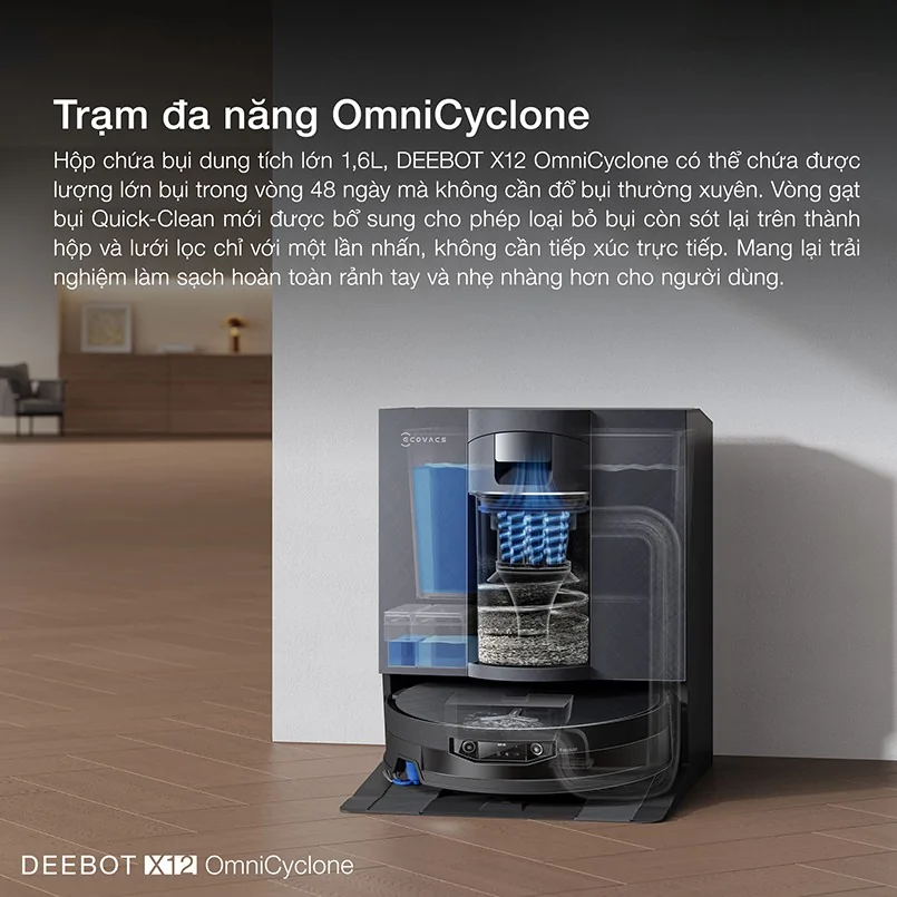 Robot Hút Bụi Thông Minh Ecovacs X12 Omnicyclone 5