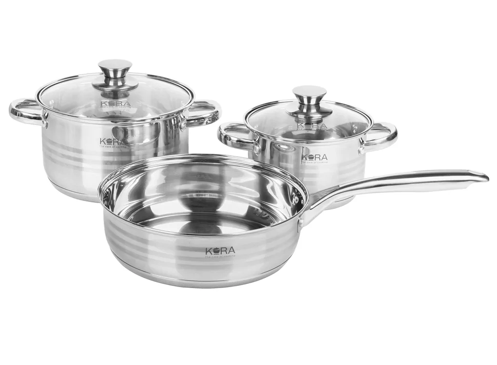 Bộ Nồi Chảo 5 đ&aacute;y Inox Cao Cấp GCS251