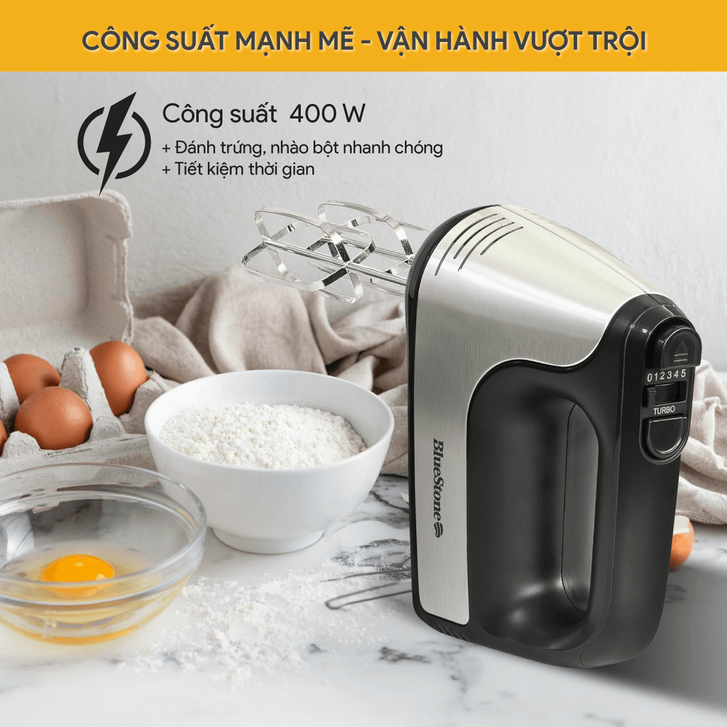 Máy Đánh Trứng Và Nhồi Bột Cầm Tay BlueStone HMB-6336 400W 3