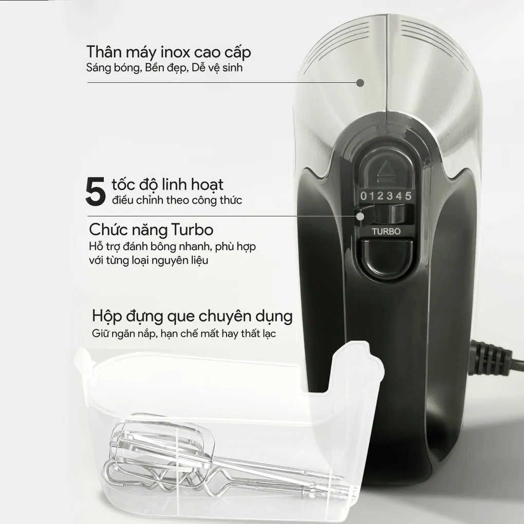 Máy Đánh Trứng Cầm Tay BlueStone HMB-6336 400W 4