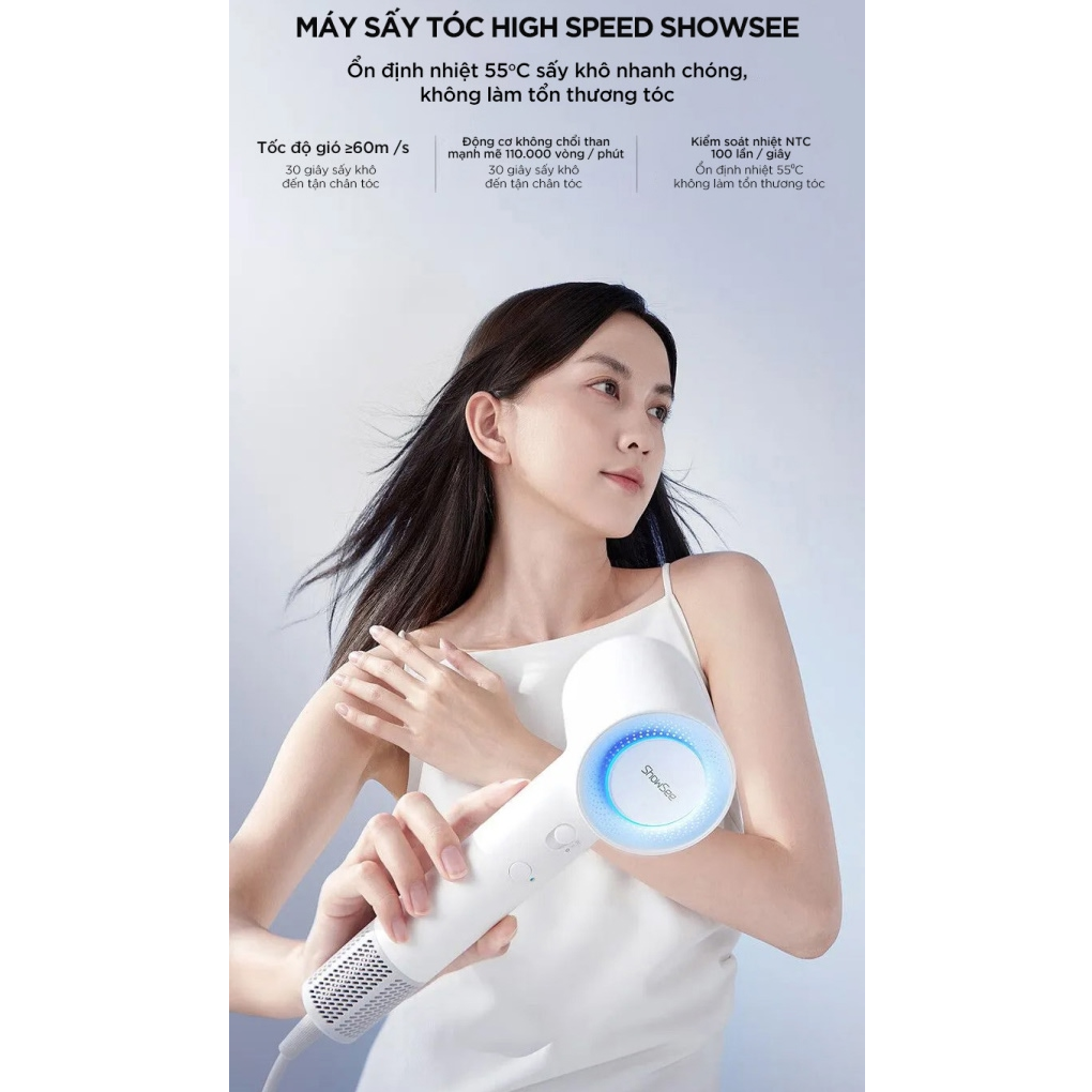 Máy Sấy Tóc Tốc Độ Cao Showsee AP16-W 1600W 10