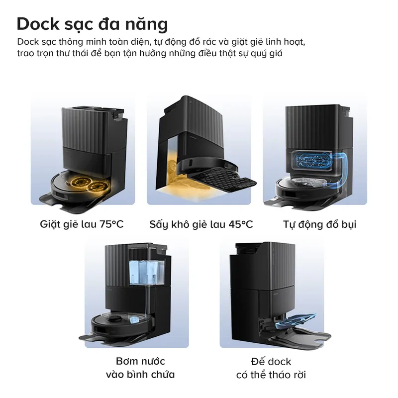 Robot Hút Bụi Roborock Qrevo S Pro Màu Đen 16