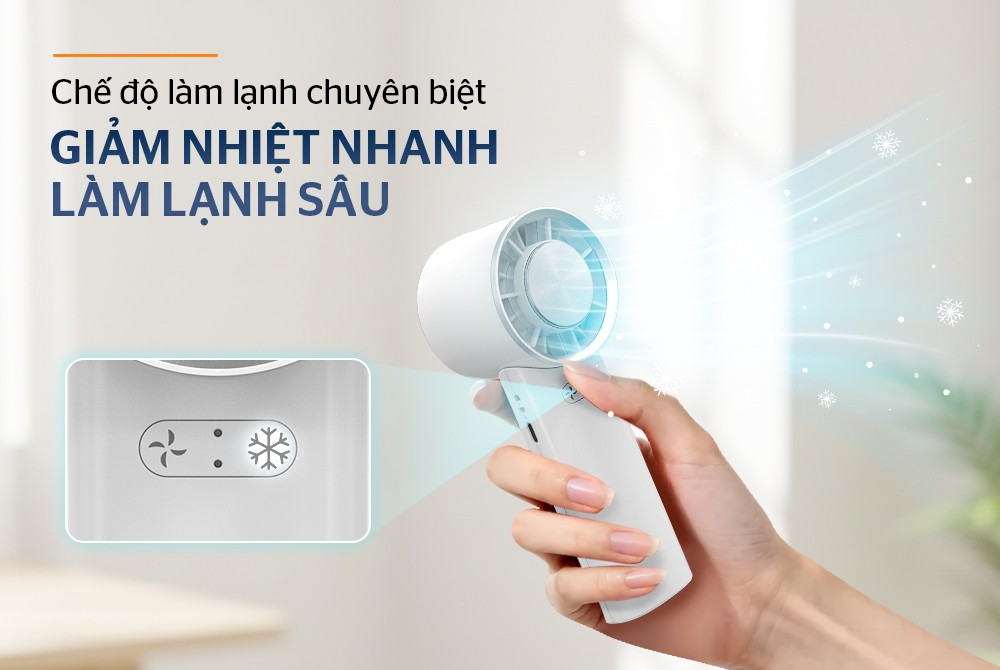 Quạt Sạc Mini Cầm Tay Có Sò Lạnh Sunhouse SHD7113 6
