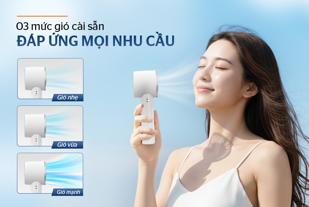 Quạt Sạc Mini Cầm Tay Có Sò Lạnh Sunhouse SHD7113 7