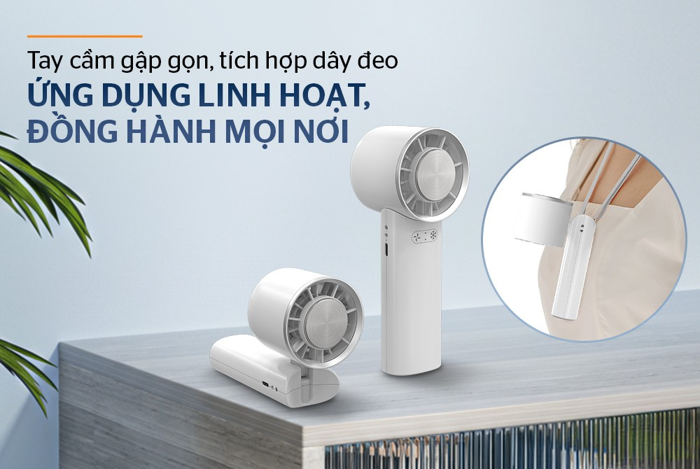 Quạt Sạc Mini Cầm Tay Có Sò Lạnh Sunhouse SHD7113 8