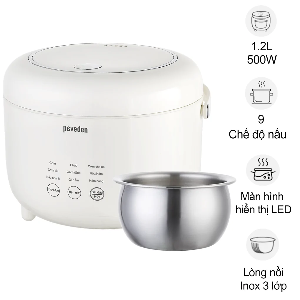 Nồi Cơm Điện Tử Paveden PR-1255SW 1.2 Lít