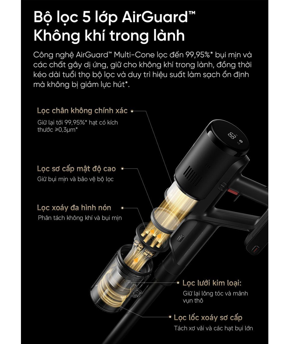 Máy Hút Bụi Lau Sàn Cầm Tay Dreame H13 Dual Flexreach 17