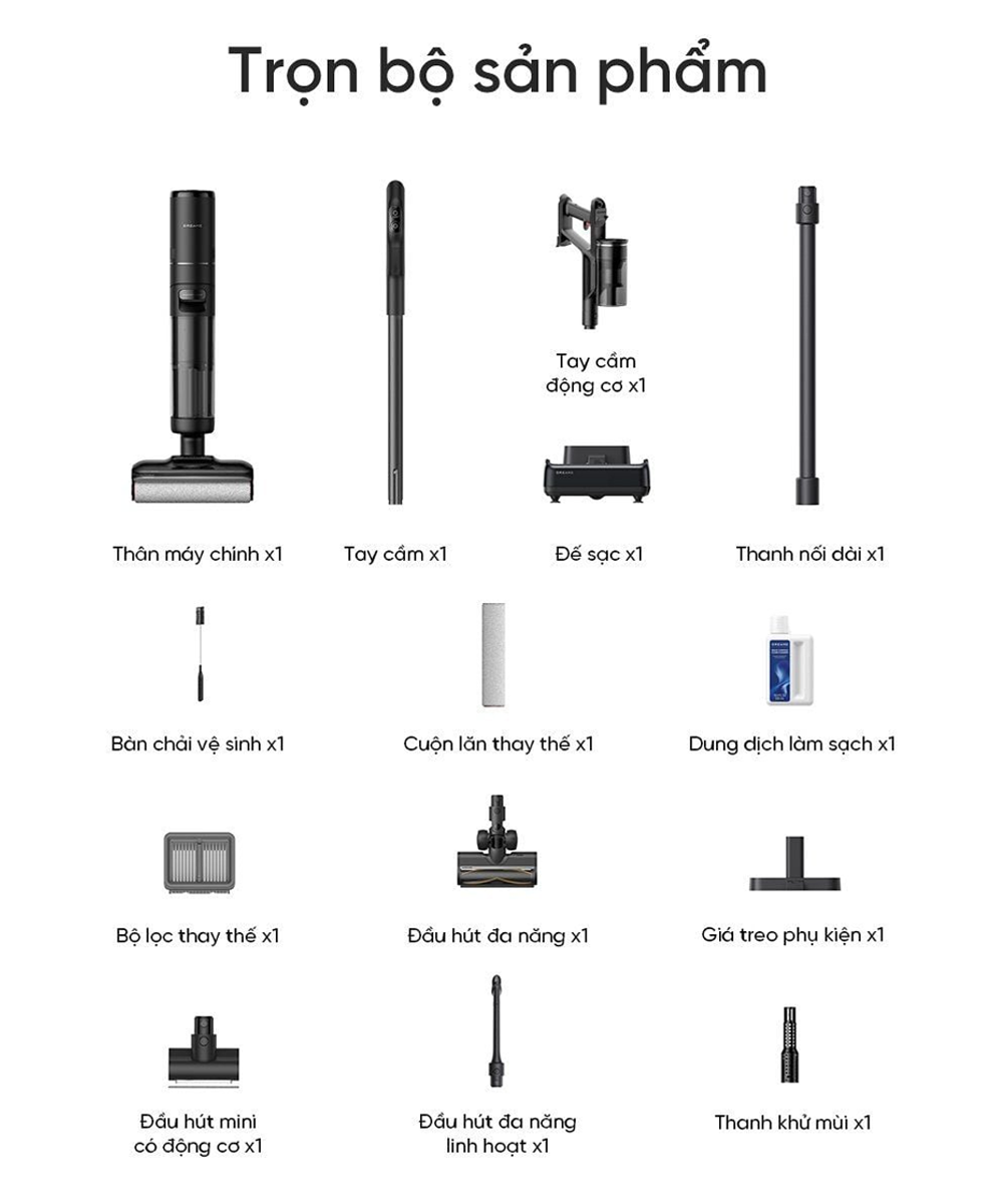 Máy Hút Bụi Lau Sàn Cầm Tay Dreame H13 Dual Flexreach 18
